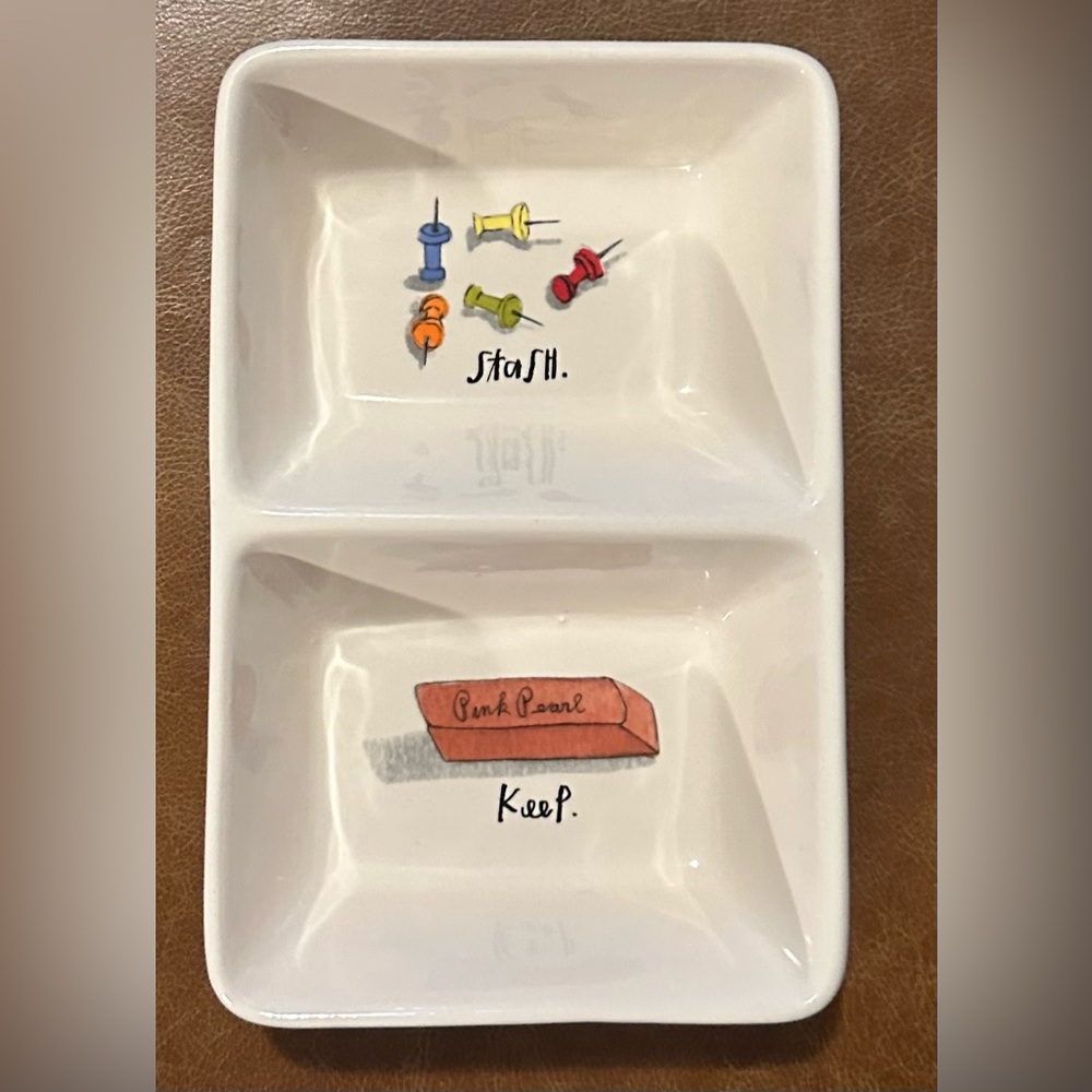 Off-White Ceramic Double Dish
